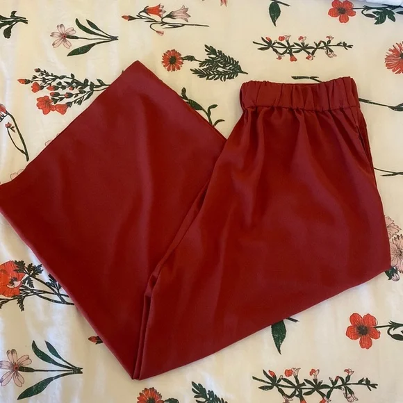 Burnt Orange Wide Leg Pants - Picture 1 of 7